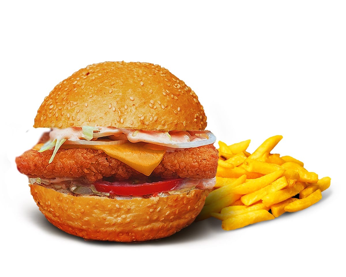 Tavuk Burger +Patates Kızartması